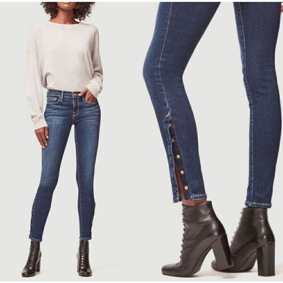 FRAME LE SKINNY DE JEANNE SNAP AWAY JEANS MARTHA WASH SZ 24 READ DESCRIPTION - Picture 1 of 11